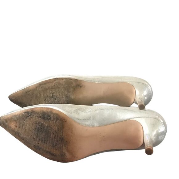 Nine West Silver High Heels Size 7.5 Medium - Picture 6 of 8